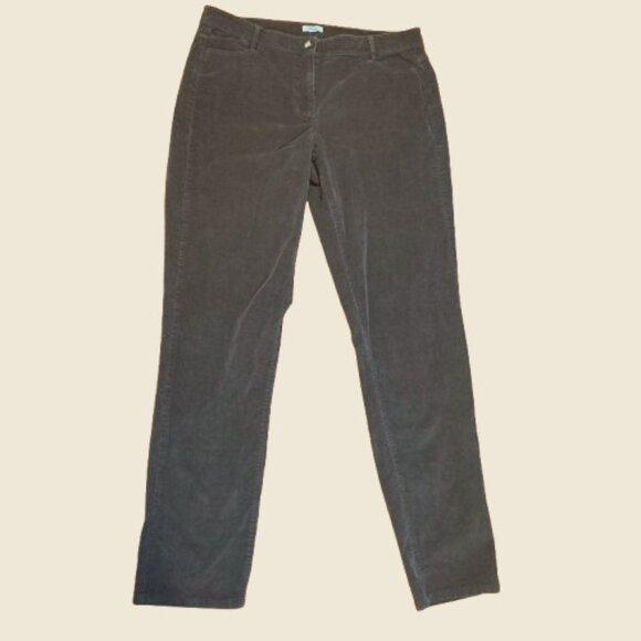 J. Jill Pants 14T Rich Brown Mid-Rise Soft Corduroy 5 Pocket Zipper Belt Loops - Picture 1 of 11